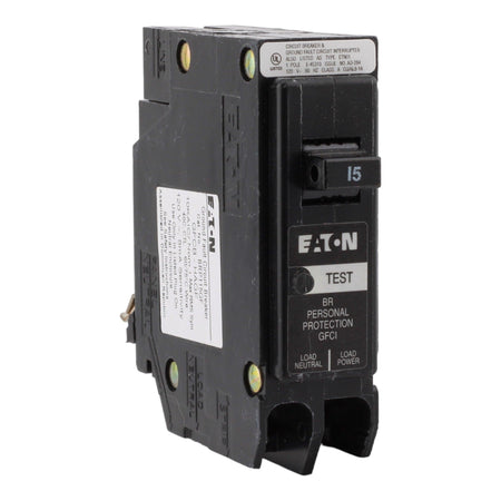 Eaton BR BRP115GF 15A 1P 120V GFCI Plug-On Neutral Circuit Breaker
