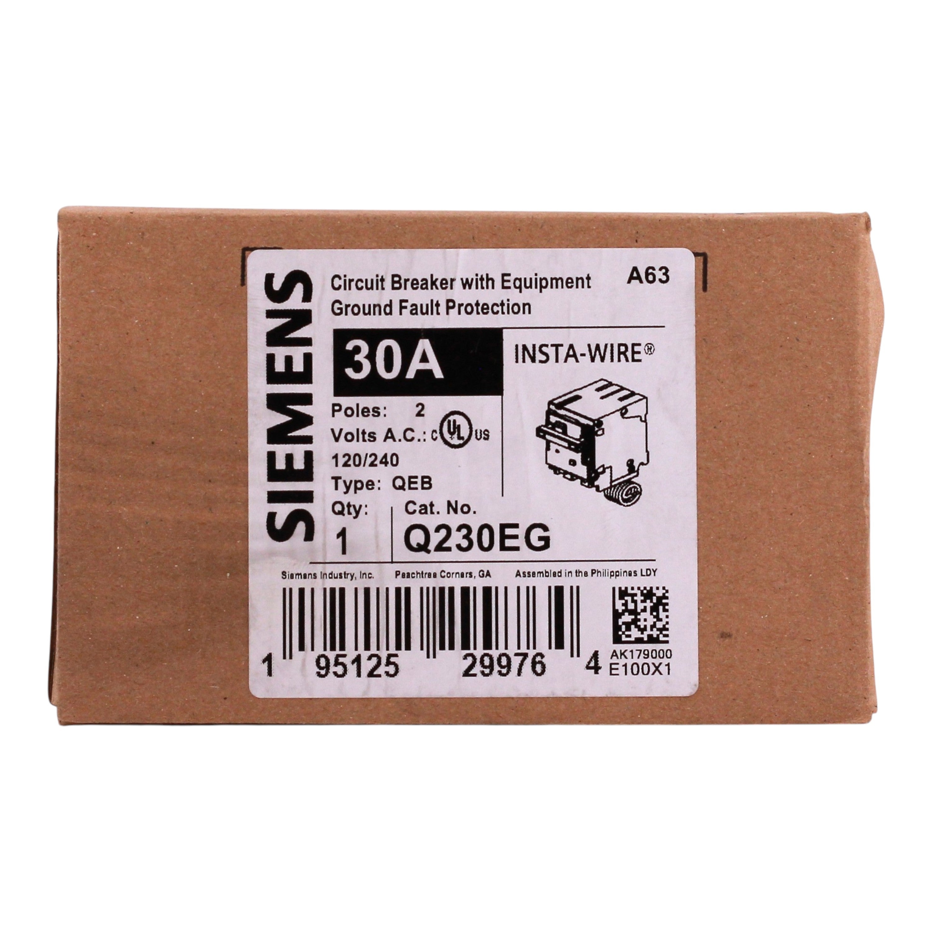 Siemens QEB, Q230EG, 30A, 2P, 240V, GFCI, Pigtail Neutral, Circuit Breaker - Image 3