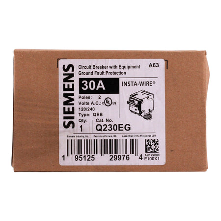 Siemens QEB, Q230EG, 30A, 2P, 240V, GFCI, Pigtail Neutral, Circuit Breaker - Image 3