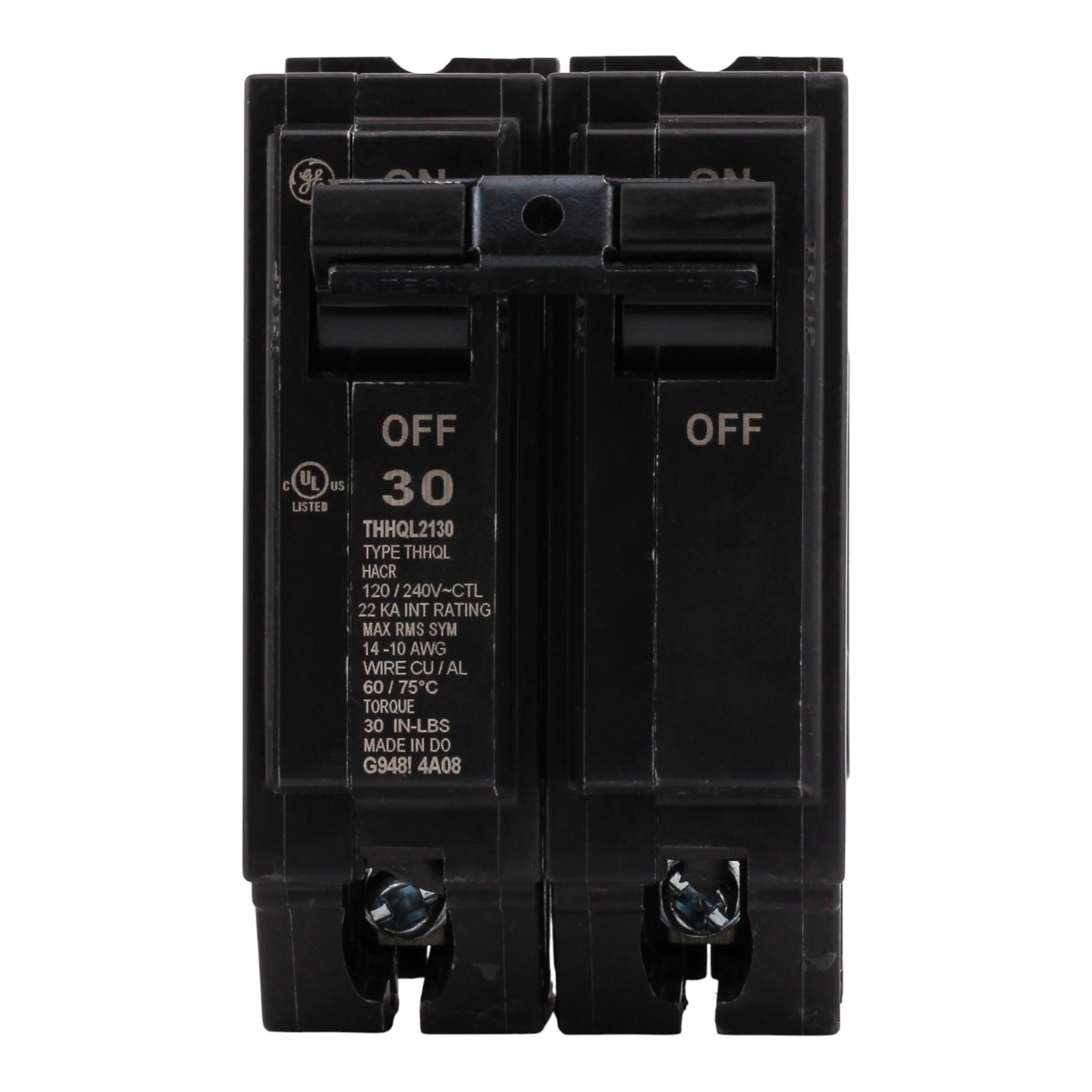 GE Q Line THHQL2130 30A 2P 120/240V 22K Plug-In Circuit Breaker - Image 4