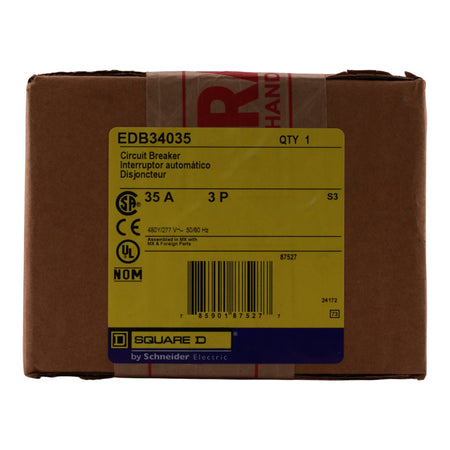 Square D E-Frame EDB34035 35A 3P 480Y/277V Thermal-Magnetic Bolt-On Circuit Breaker - Image 3