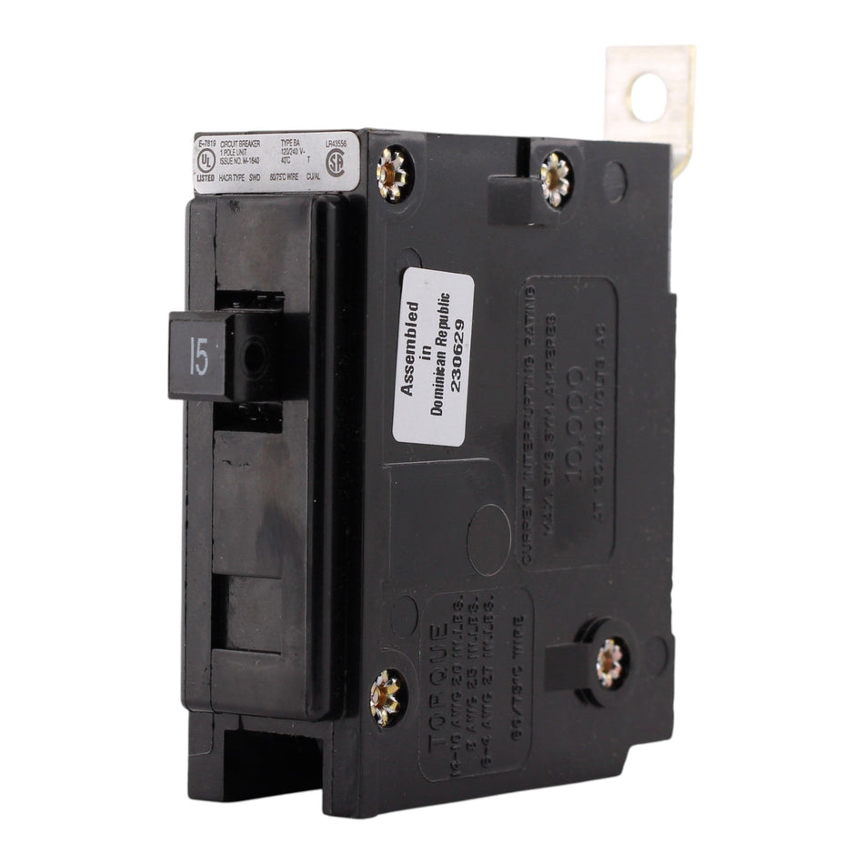 Eaton BAB, BAB1015, 15A, 1P, 120/240V, Bolt-On, Circuit Breaker - Image 2