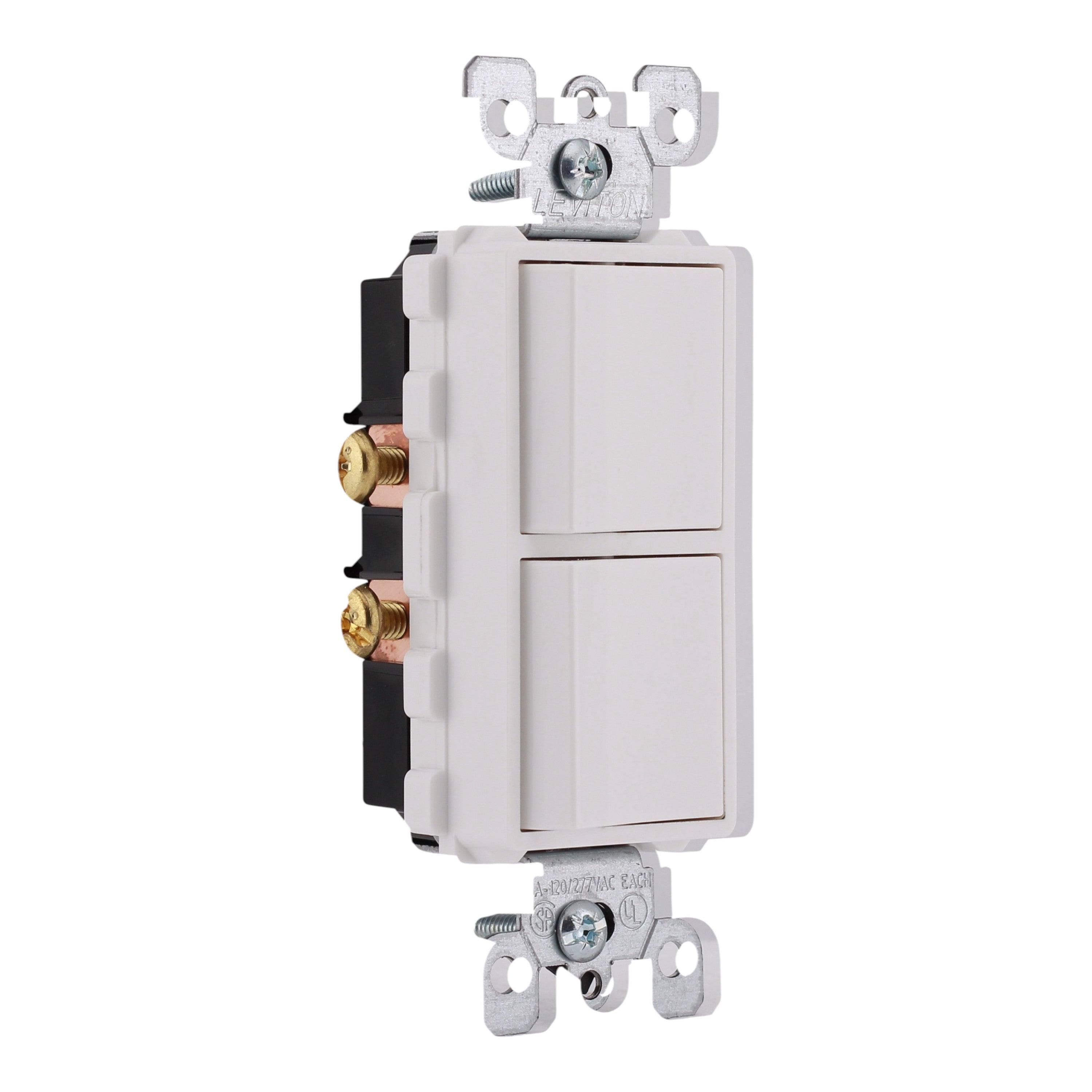 Leviton Decora 5634-W 15A Single-Pole / Single-Pole Combination Switch White