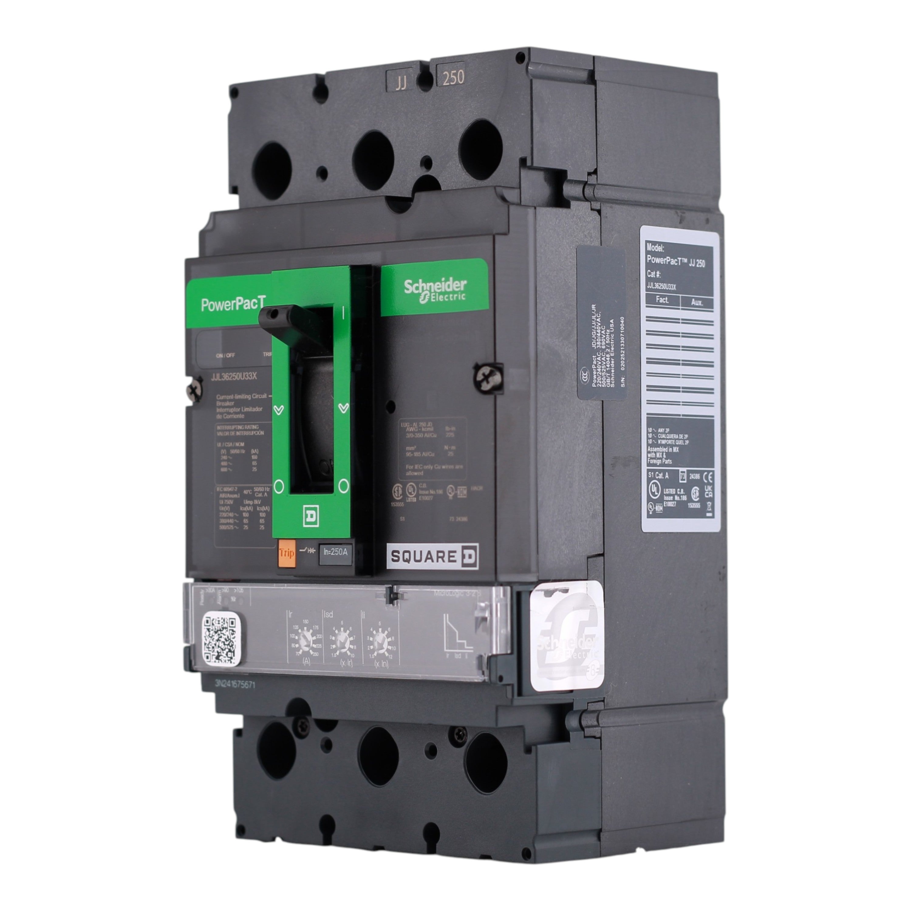 Square D PowerPacT J, JJL36250U33X, 250A, 3P, 600V, MCCB - Image 2