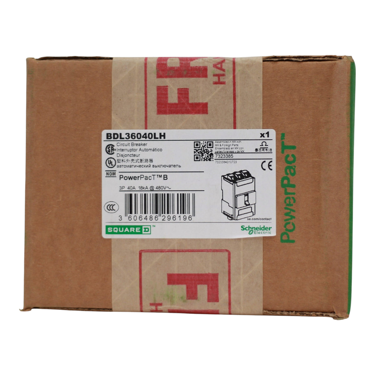 Square D PowerPacT B, BDL36040LH, 40A, 3P, 600Y/347VAC, Aluminum Lugs, Circuit Breaker - Image 3