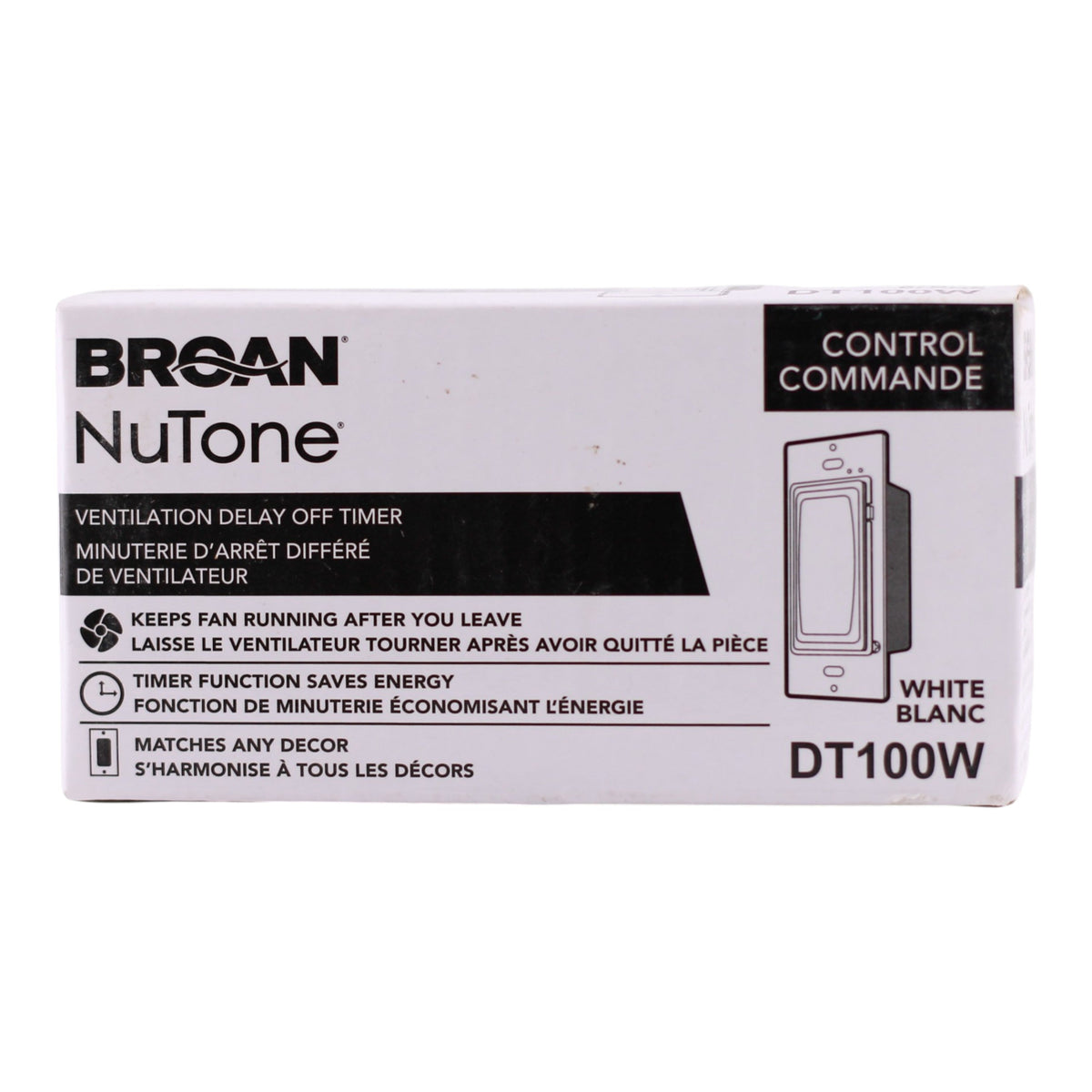 Broan-NuTone, DT100W, Delay-Off Timer, Wall Control, White, 120V, Single-Gang - Image 3