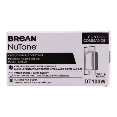 Broan-NuTone, DT100W, Delay-Off Timer, Wall Control, White, 120V, Single-Gang - Image 3