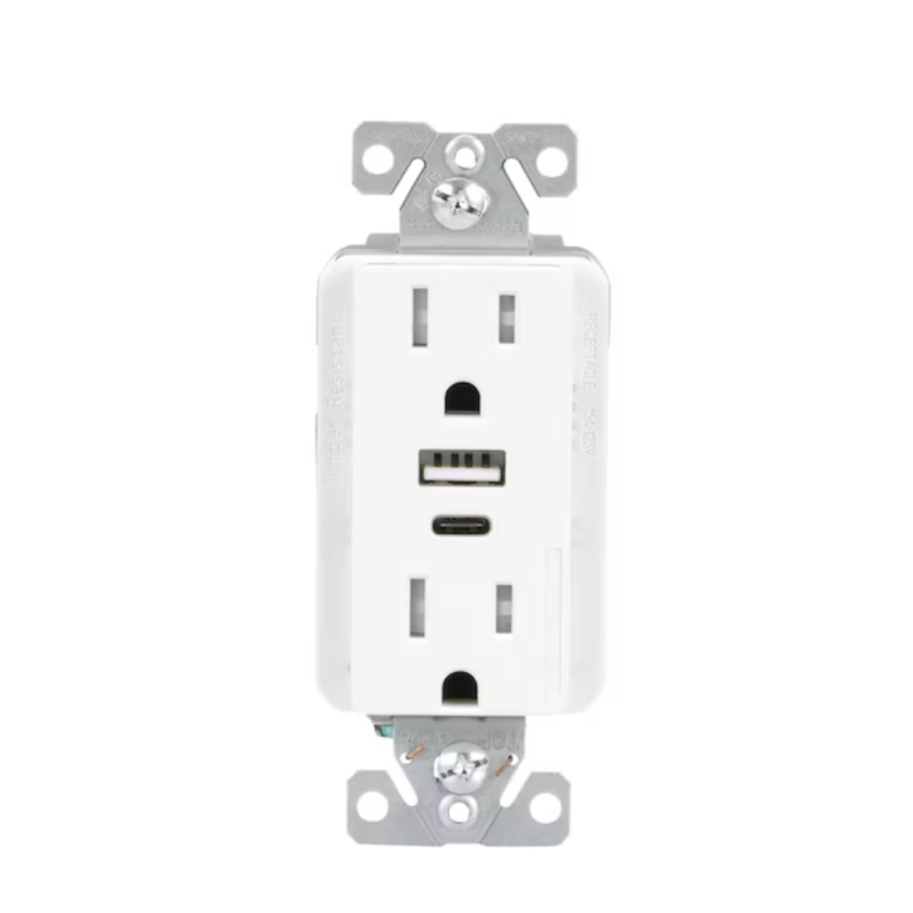Eaton, TRUSBAC15W-BOX, 15A, USB Type A/C Charger, Duplex Receptacle, White - Image 3