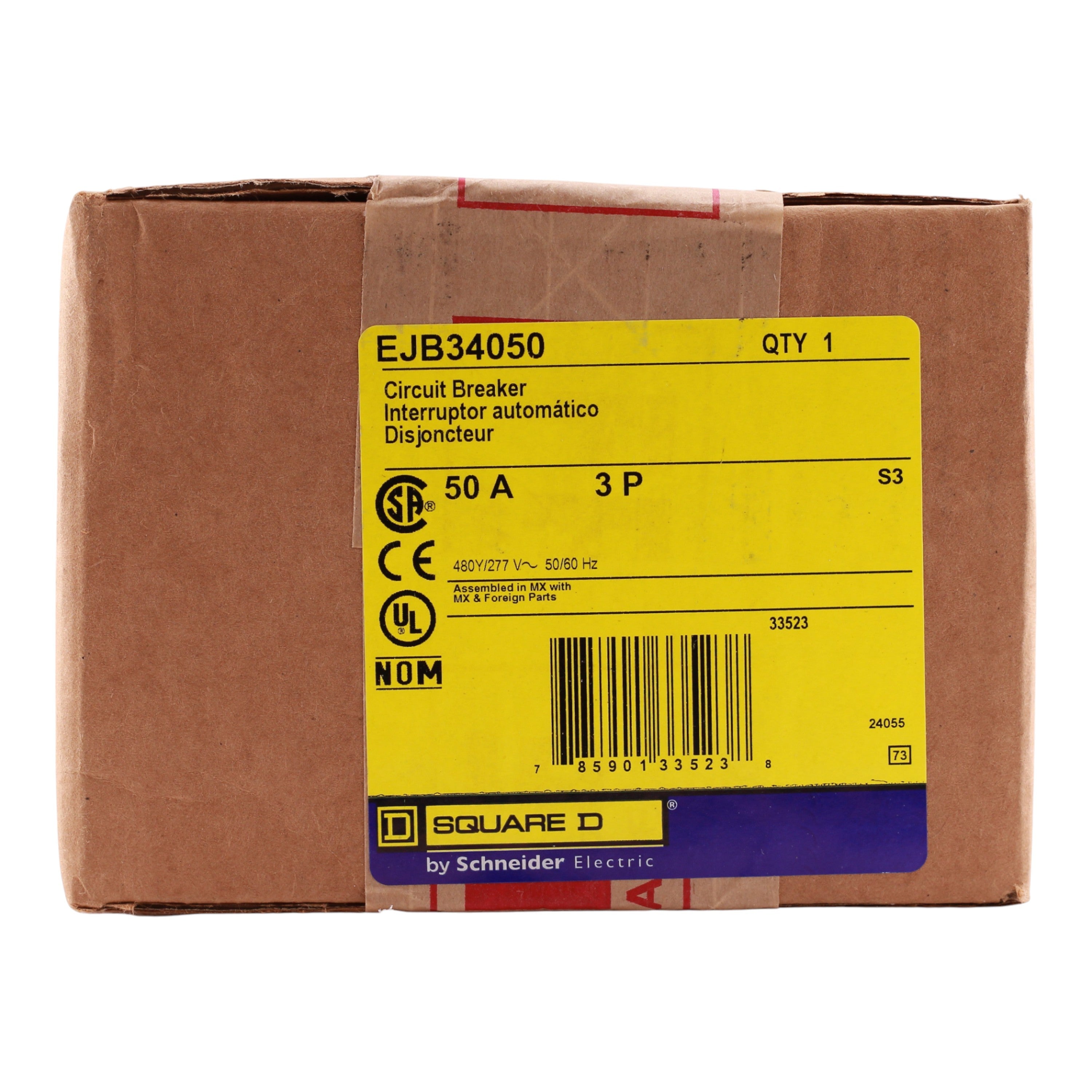 Square D E-Frame, EJB34050, 50A, 3P, 480Y/277V, Bolt-On, Circuit Breaker - Image 3