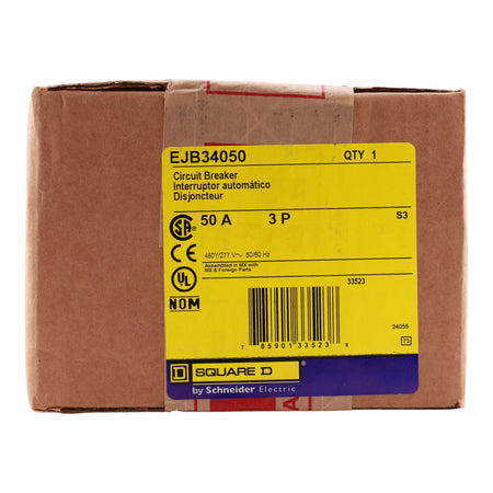 Square D E-Frame, EJB34050, 50A, 3P, 480Y/277V, Bolt-On, Circuit Breaker - Image 3