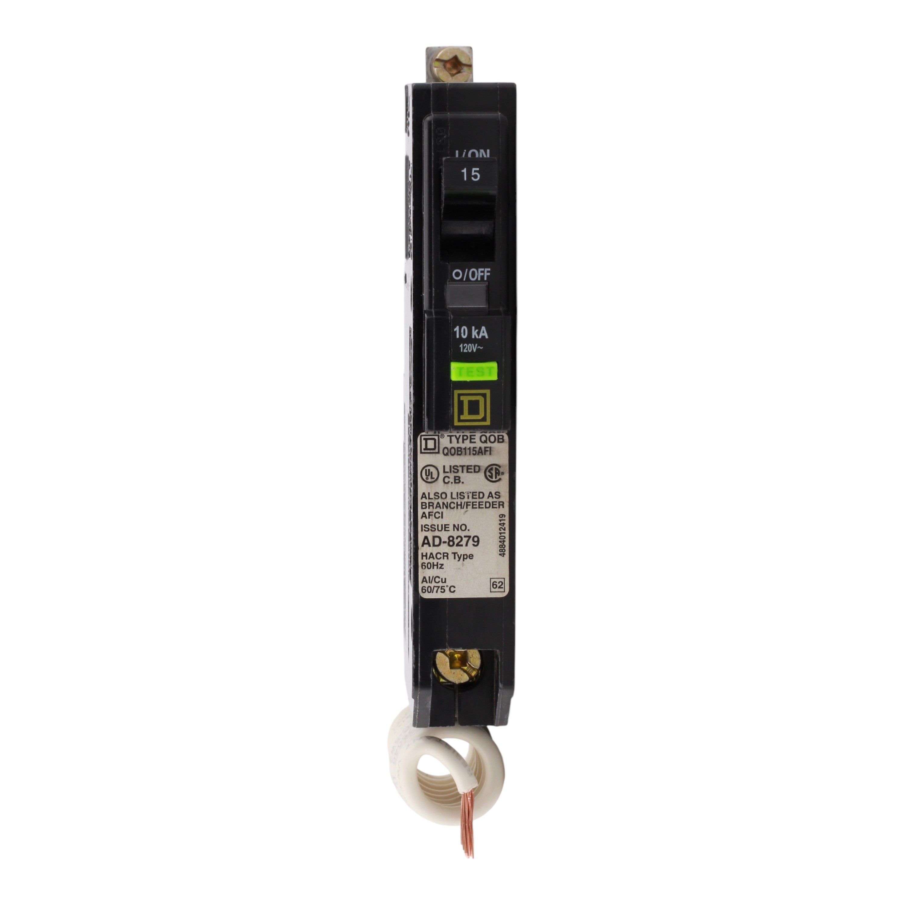 Square D QO QOB115AFI 15A 1P 120V AFCI Pigtail Neutral Circuit Breaker - Image 3