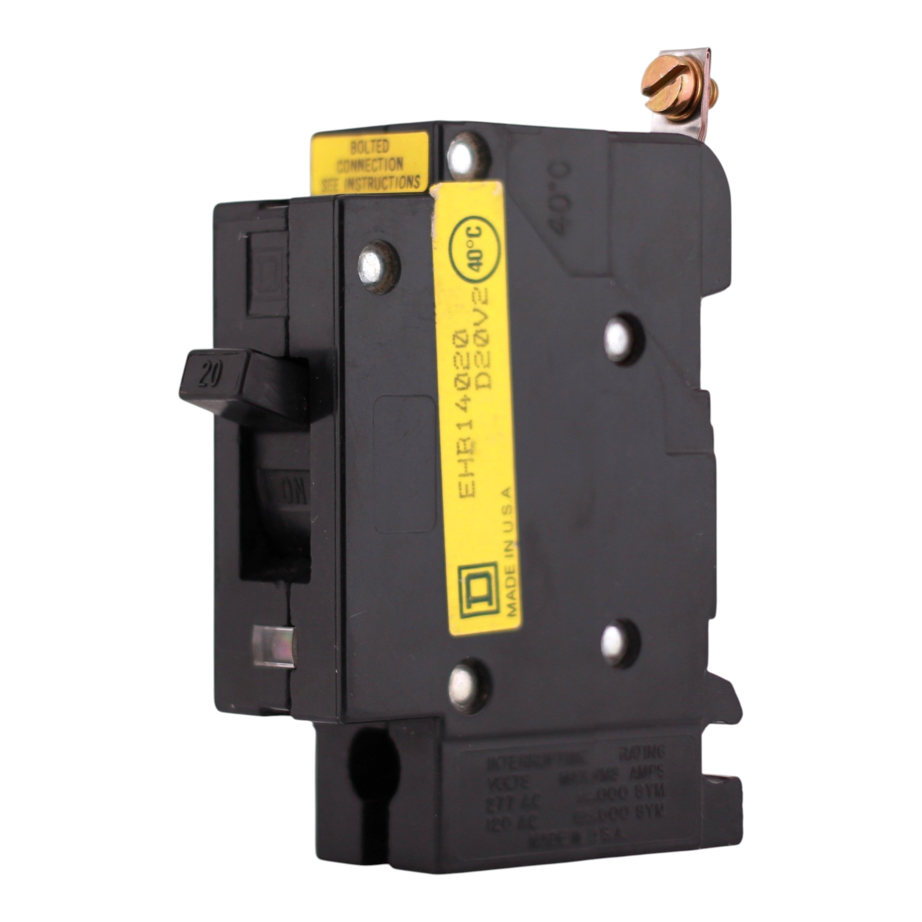 Square D EHB, EHB14020, 20A, 1P, 277V, Bolt-On, Molded Case Circuit Breaker - Image 2