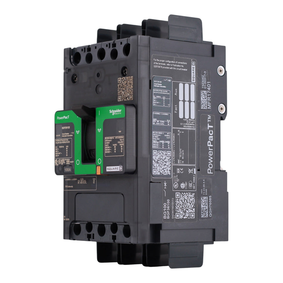 Square D PowerPacT B, BGF36100, 100A, 3P, 600Y/347V, Unit Mount, Circuit Breaker - Image 2