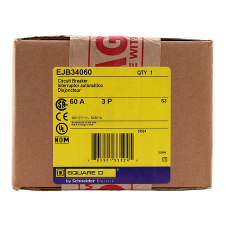 Square D E-Frame, EJB34060, 60A, 3P, 480Y/277V, Thermal-Magnetic, Bolt-On, Circuit Breaker - Image 3