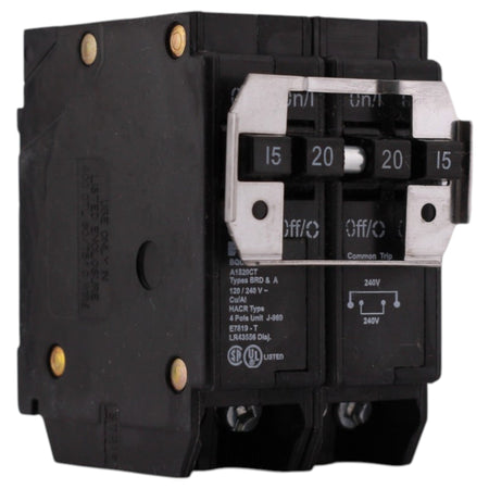 Eaton BR, BQC215220, 20A/15A, 4P, 120/240V, Circuit Breaker