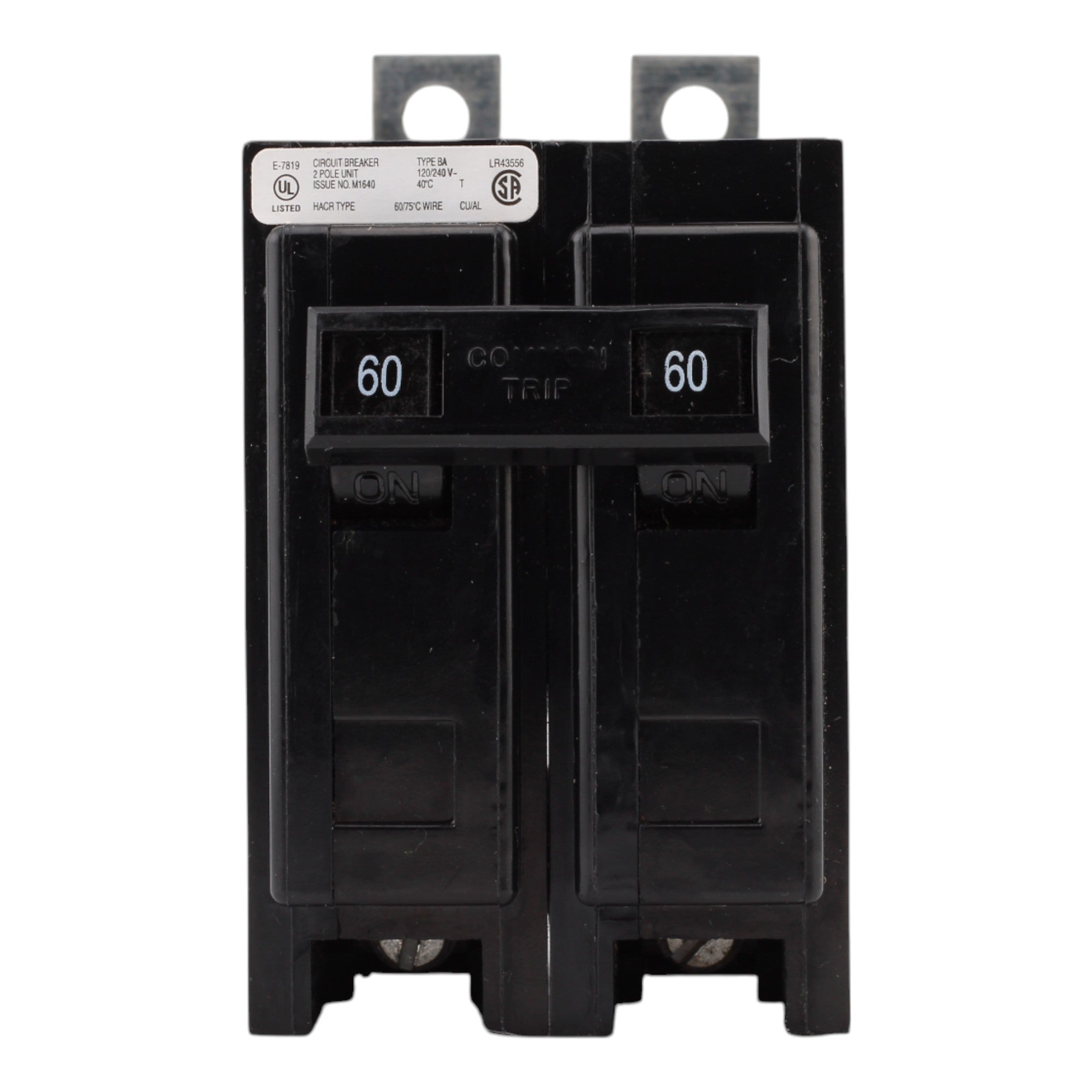 Eaton BAB2060, 60A, 120/240V, 2-Pole, 10kAIC, Quicklag Industrial Thermal-Magnetic Circuit Breaker, Bolt-On - Image 2