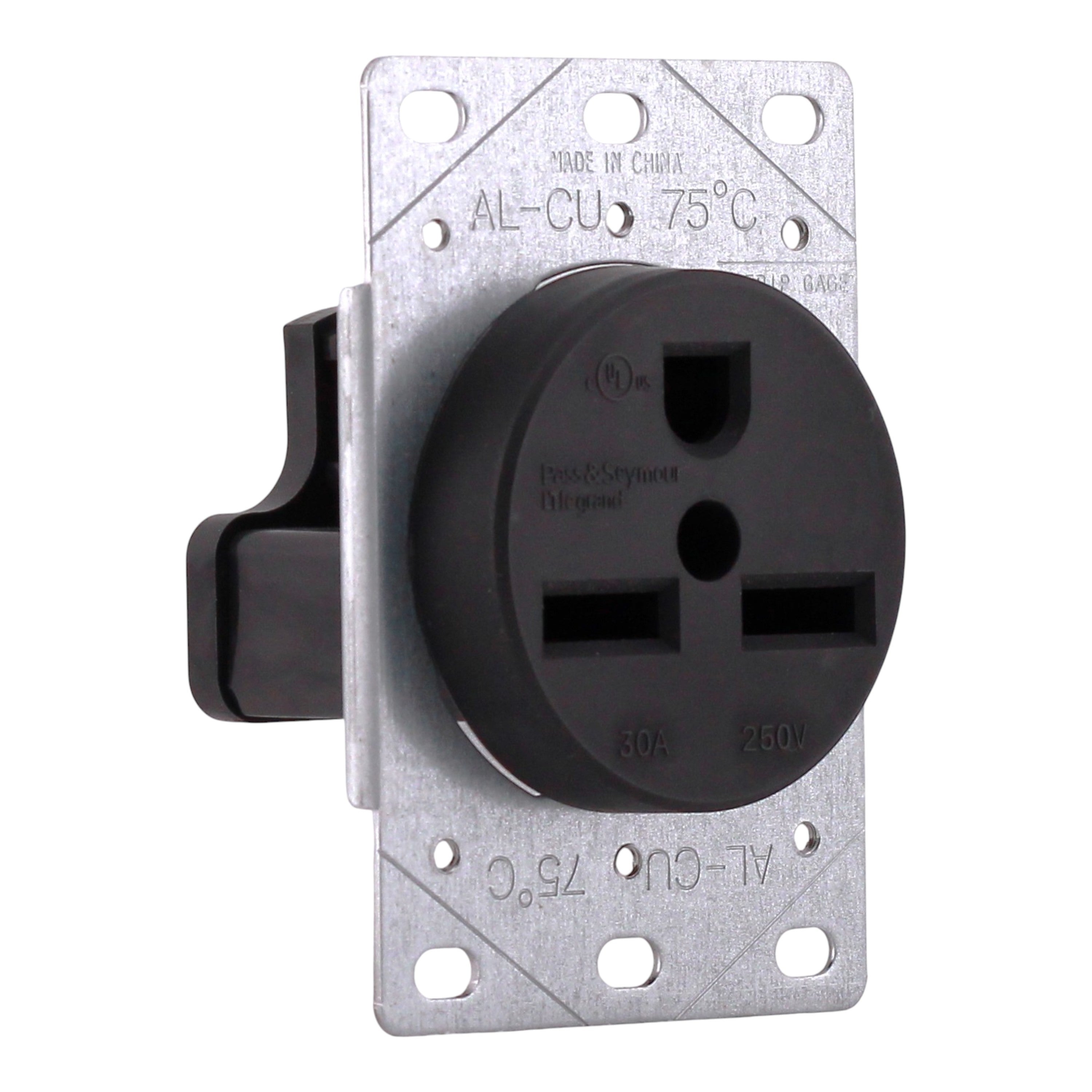 Pass & Seymour, 3801, 30A, 250V, NEMA 6-30R, 2-Pole, 3-Wire, Straight Blade Receptacle