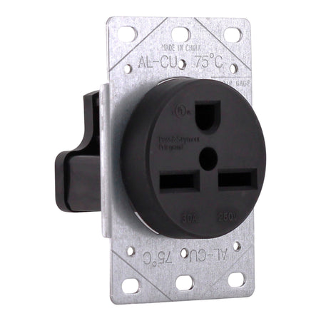 Pass & Seymour, 3801, 30A, 250V, NEMA 6-30R, 2-Pole, 3-Wire, Straight Blade Receptacle