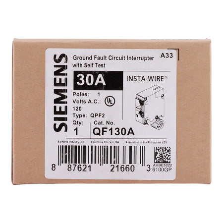 Siemens QPF2, QF130A, 30A, 1P, 120V, GFCI, Pigtail Neutral, Circuit Breaker - Image 3