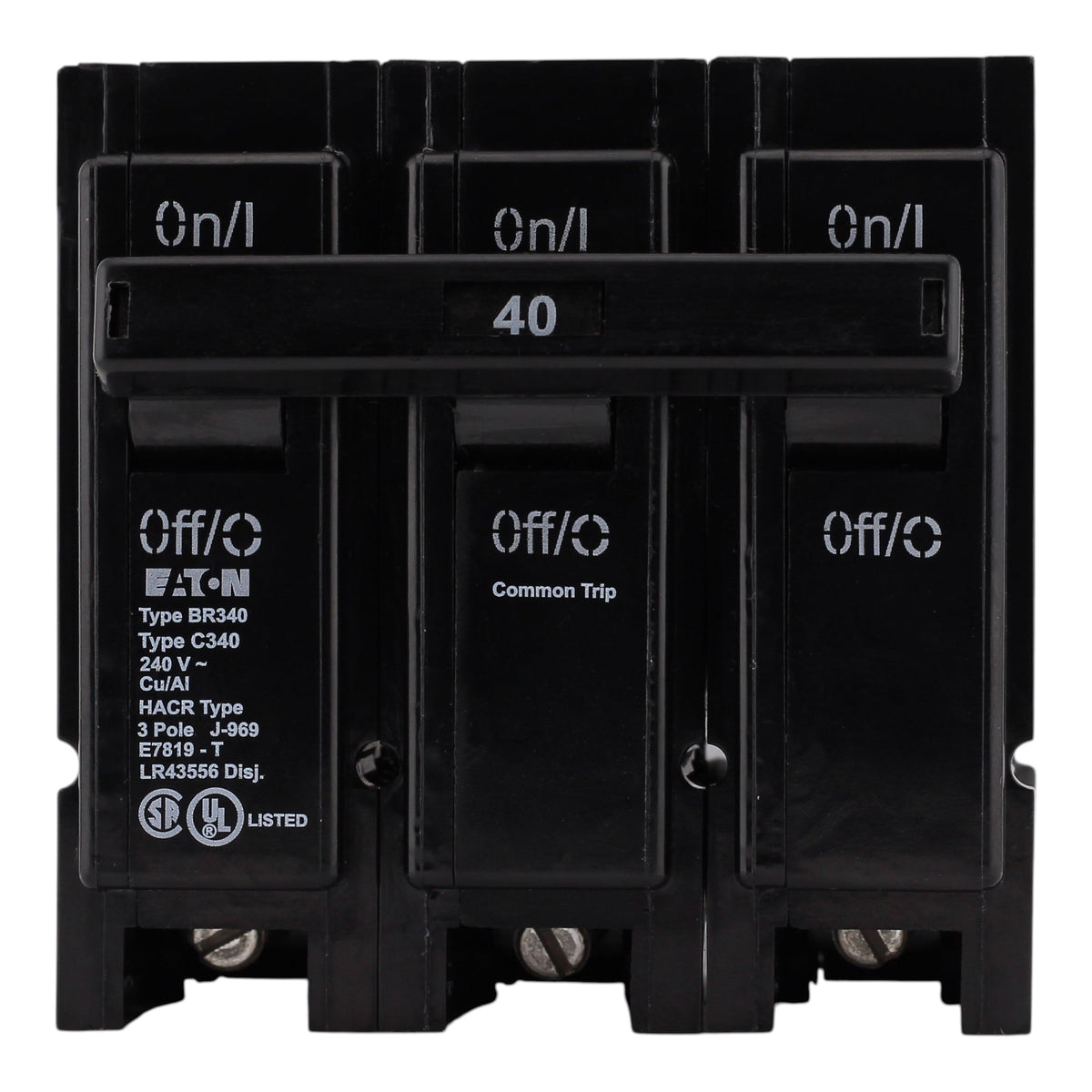 Eaton BR, BR340, 40A, 3P, 240V, Thermal Magnetic, Circuit Breaker - Image 3