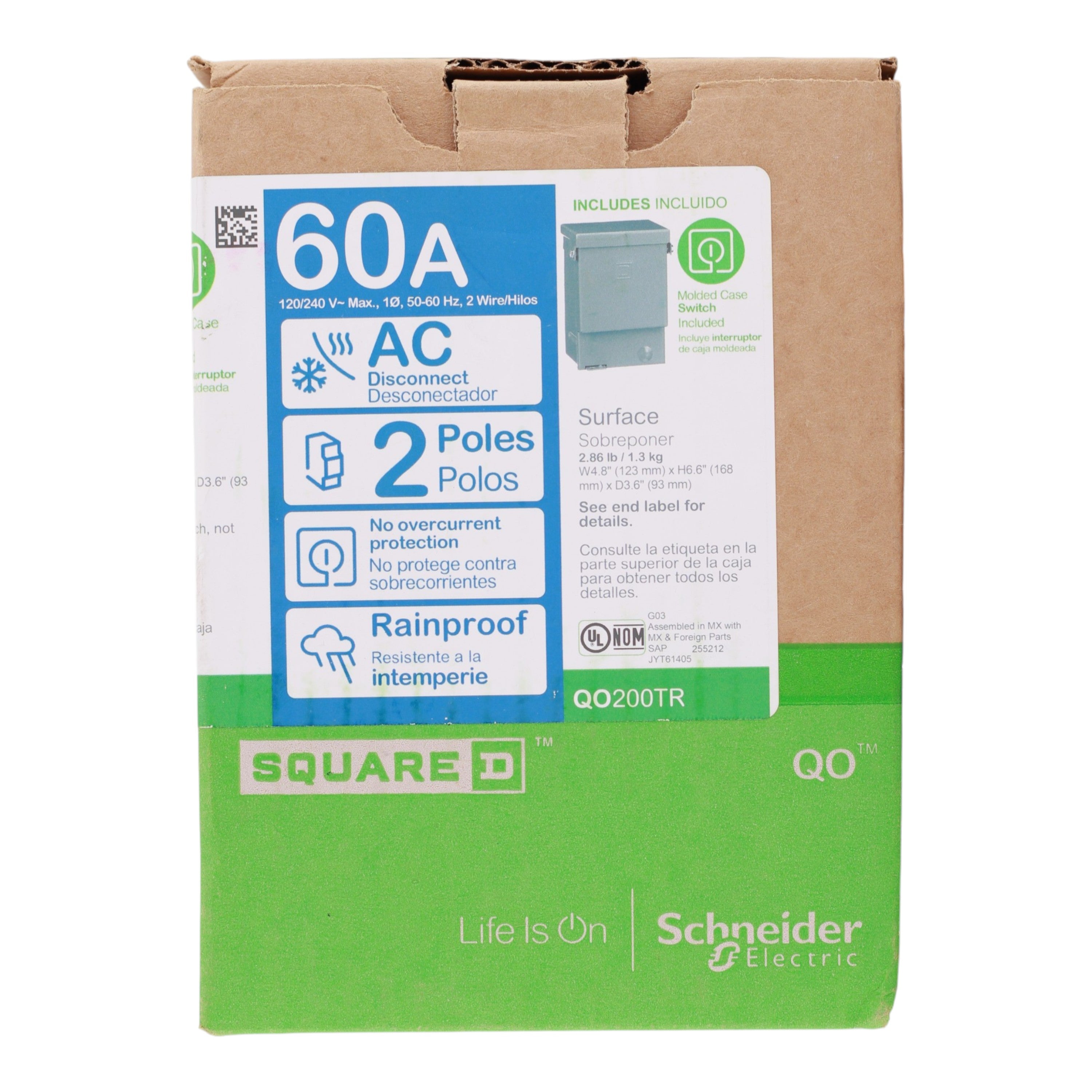 Square D QO, QO200TR, 60A, 2P, 240V, NEMA 3R, AC Disconnect - Image 4