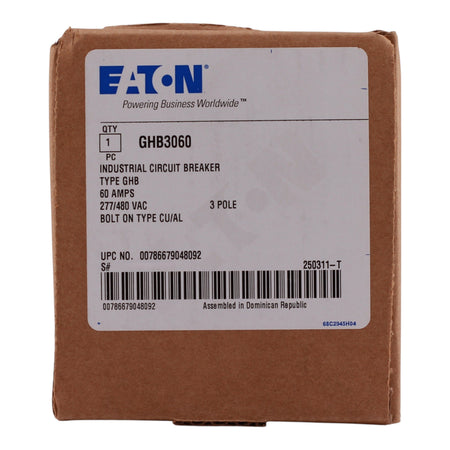 Eaton Series C, GHB3060, 60A, 3P, 480Y/277V, Molded Case Circuit Breaker - Image 3