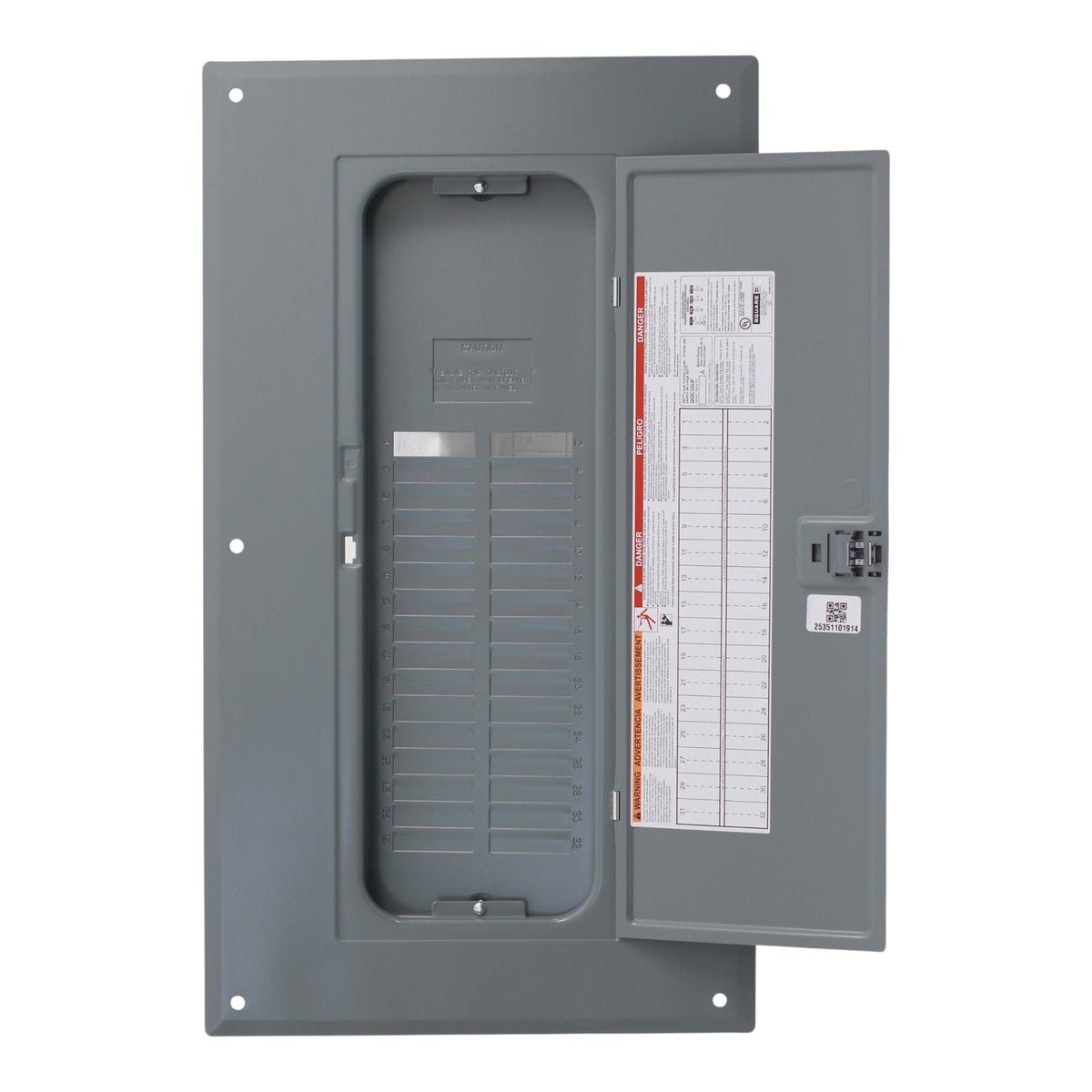 Square D QO, QOC32UF, 32-Space, Flush Cover, Gray, Load Center Cover - Image 3