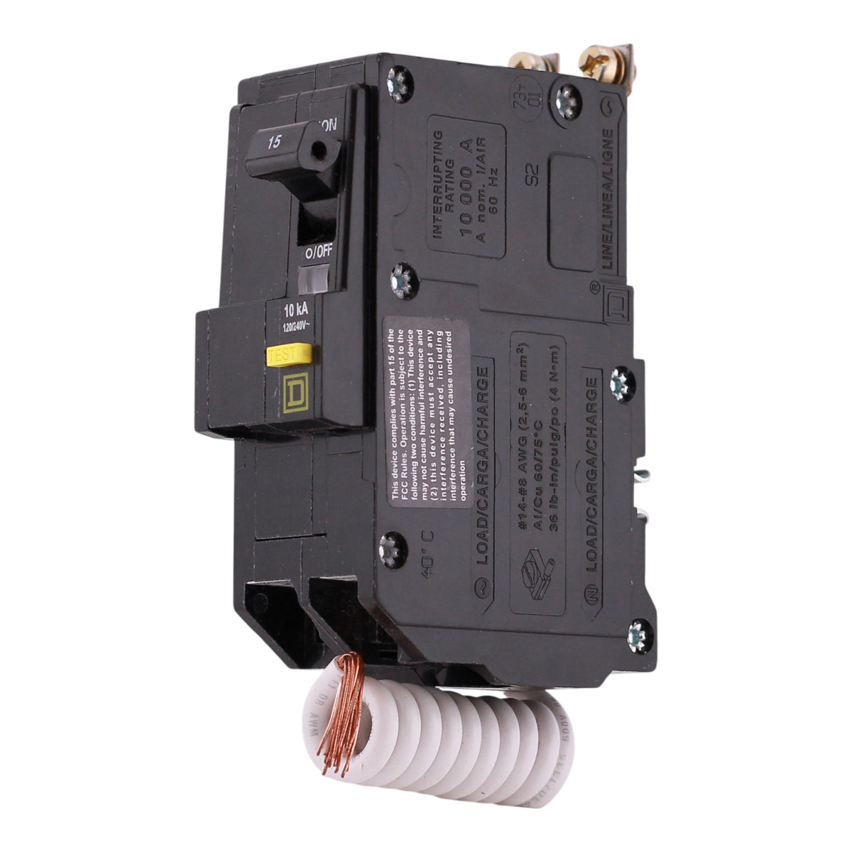 Square D QO, QOB215GFI, 15A, 2P, 120/240V, GFCI, Pigtail Neutral, Circuit Breaker - Image 2