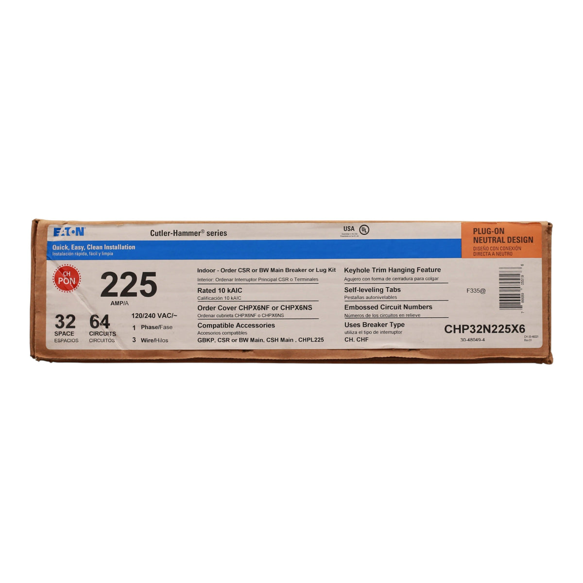 Eaton CH, CHP32N225X6, 225A, 1P, 120/240V, Plug-On Neutral, Convertible Loadcenter - Image 3