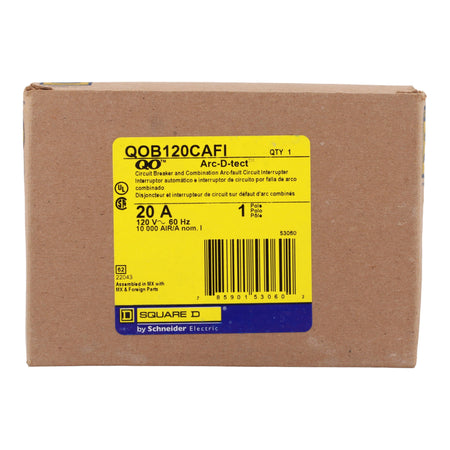 Square D QO QOB120CAFI 20A 1P 120V AFCI Pigtail Neutral Circuit Breaker - Image 3