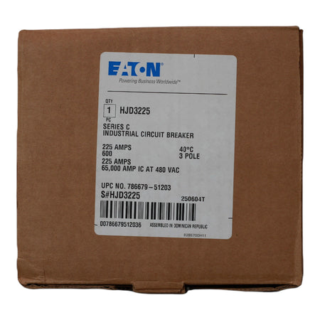 Eaton Series C HJD3225 225A 3P 600V Molded Case Circuit Breaker - Image 3