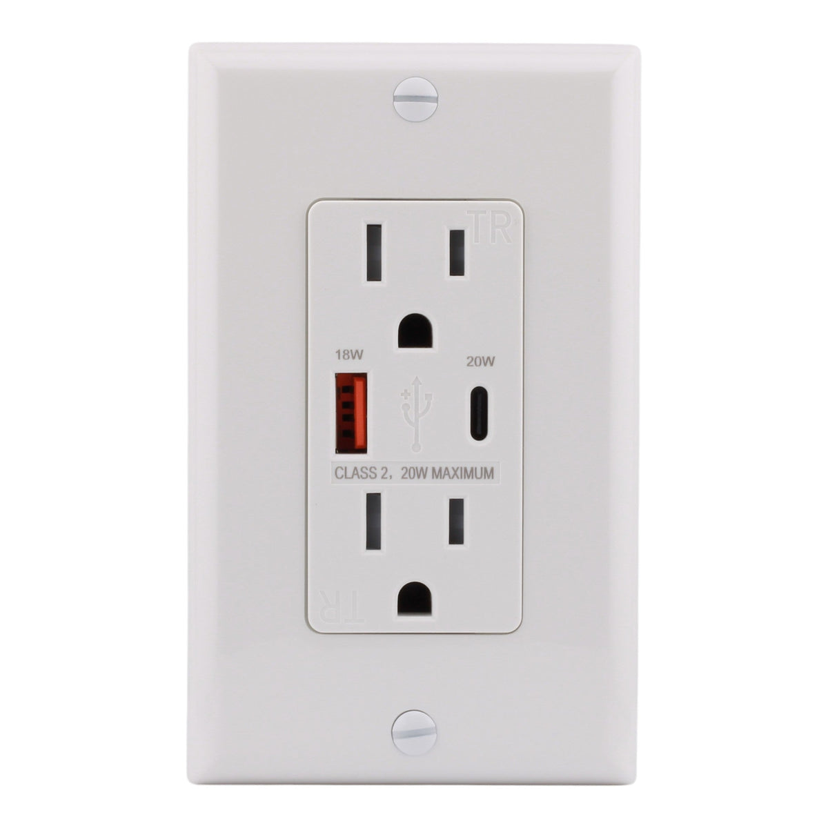 RES POWER 15A USB Outlet, Fast Charging, Type A/C, Tamper-Resistant, RES15USBACFC, White - Image 2