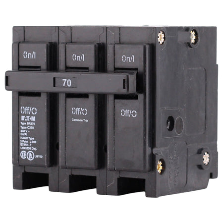 Eaton BR, BR370, 70A, 3P, 240V, Thermal Magnetic, Plug-On, Circuit Breaker - Image 3