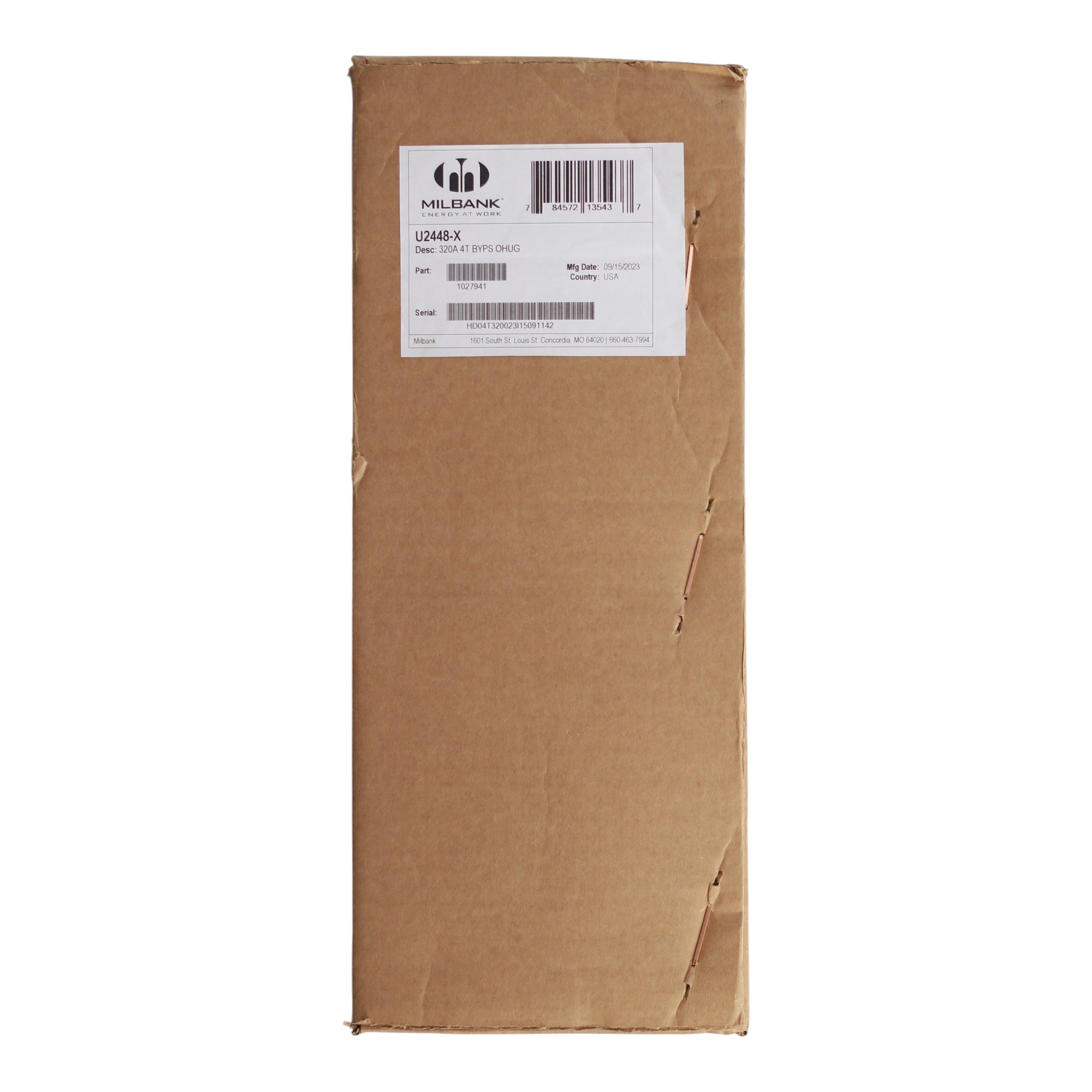 Milbank, U2448-X, 320A, 600VAC, 4-Terminal, Ringless, Lever Bypass, Meter Socket - Image 3