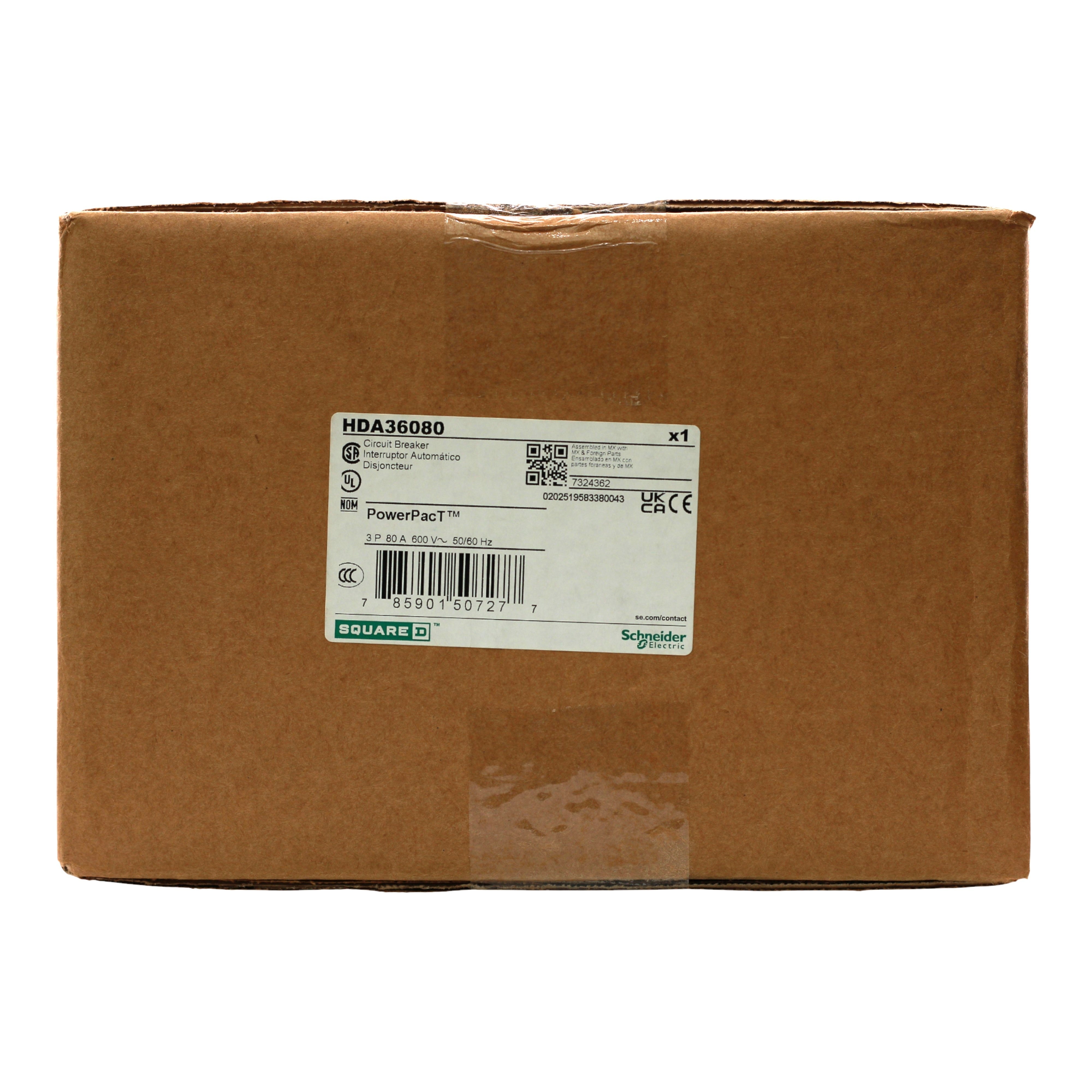 Square D PowerPacT HDA36080 80A 3P 600V Thermal-Magnetic I-Line Circuit Breaker - Image 3