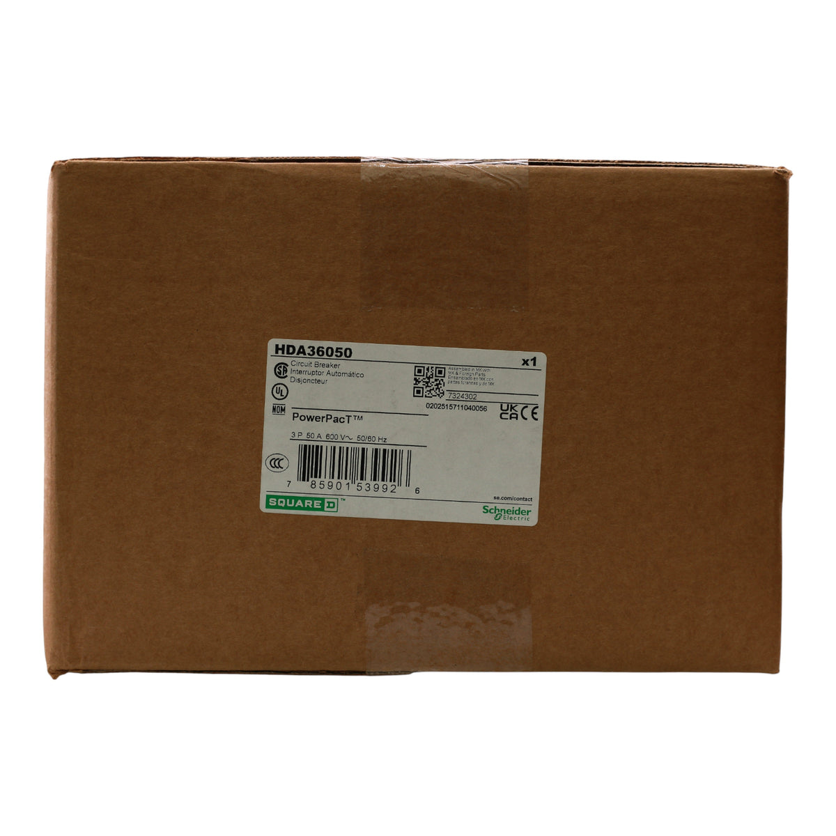 Square D HDA36050 Circuit breaker, PowerPacT H, 50A, 3P, 600VAC, 14kA, I-Line, thermal magnetic, 80%, ABC - Image 3