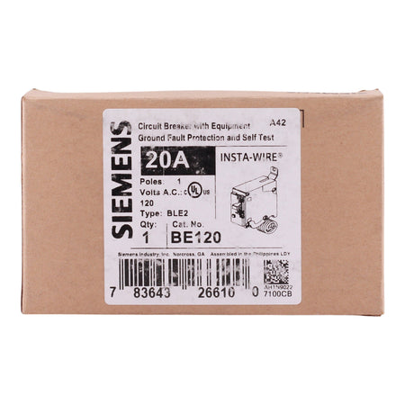 Siemens BLE2, BE120, 20A, 1P, 120V, GFCI, Bolt-On, Circuit Breaker - Image 3
