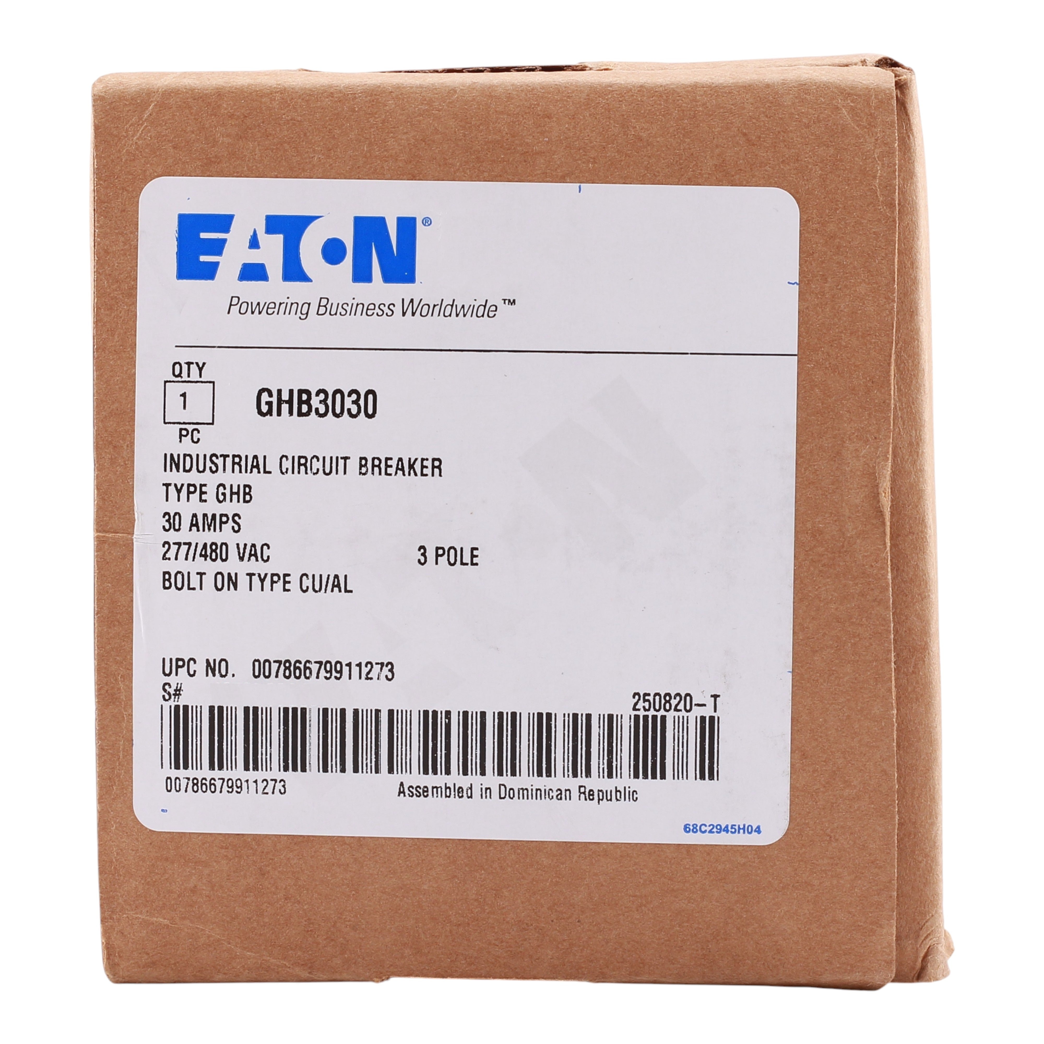 Eaton Series C GHB3030 30A 3P 480Y/277V Molded Case Circuit Breaker - Image 3