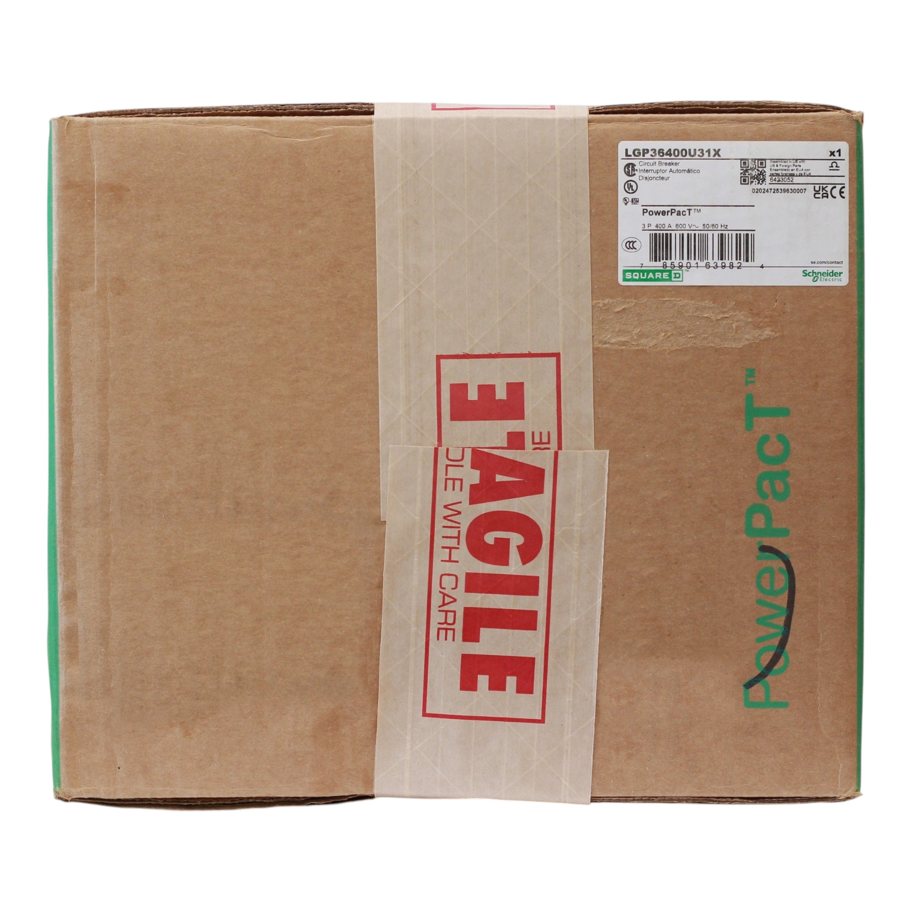 Square D PowerPacT L, LGP36400U31X, 400A, 3P, 600VAC, 18kA, Unit Mount, MicroLogic 3.3, Circuit Breaker - Image 3