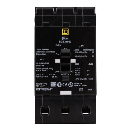 Square D E-Frame, EGB34090, 90A, 3P, 480Y/277V, Bolt-On Circuit Breaker - Image 4