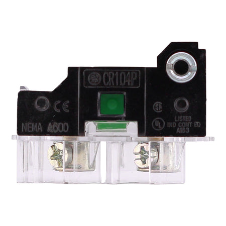 GE CR104P, CR104PXC1, 10A, 600VAC/VDC, 30mm, 1NO, Green, Contact Block - Image 4