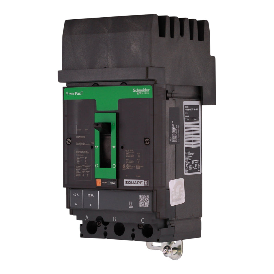Square D PowerPacT H, HDA36040, 40A, 3P, 600VAC, 14kA, I-Line, Thermal Magnetic, Circuit Breaker - Image 2