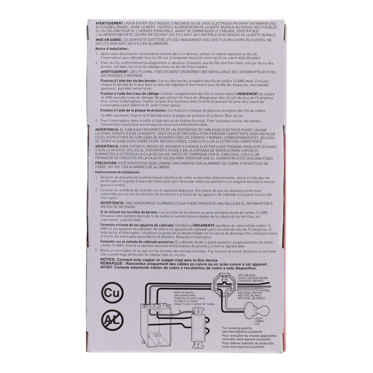 Legrand radiant, TM870W, 15A, 1P, 120/277V, White, Paddle Switch - Image 4