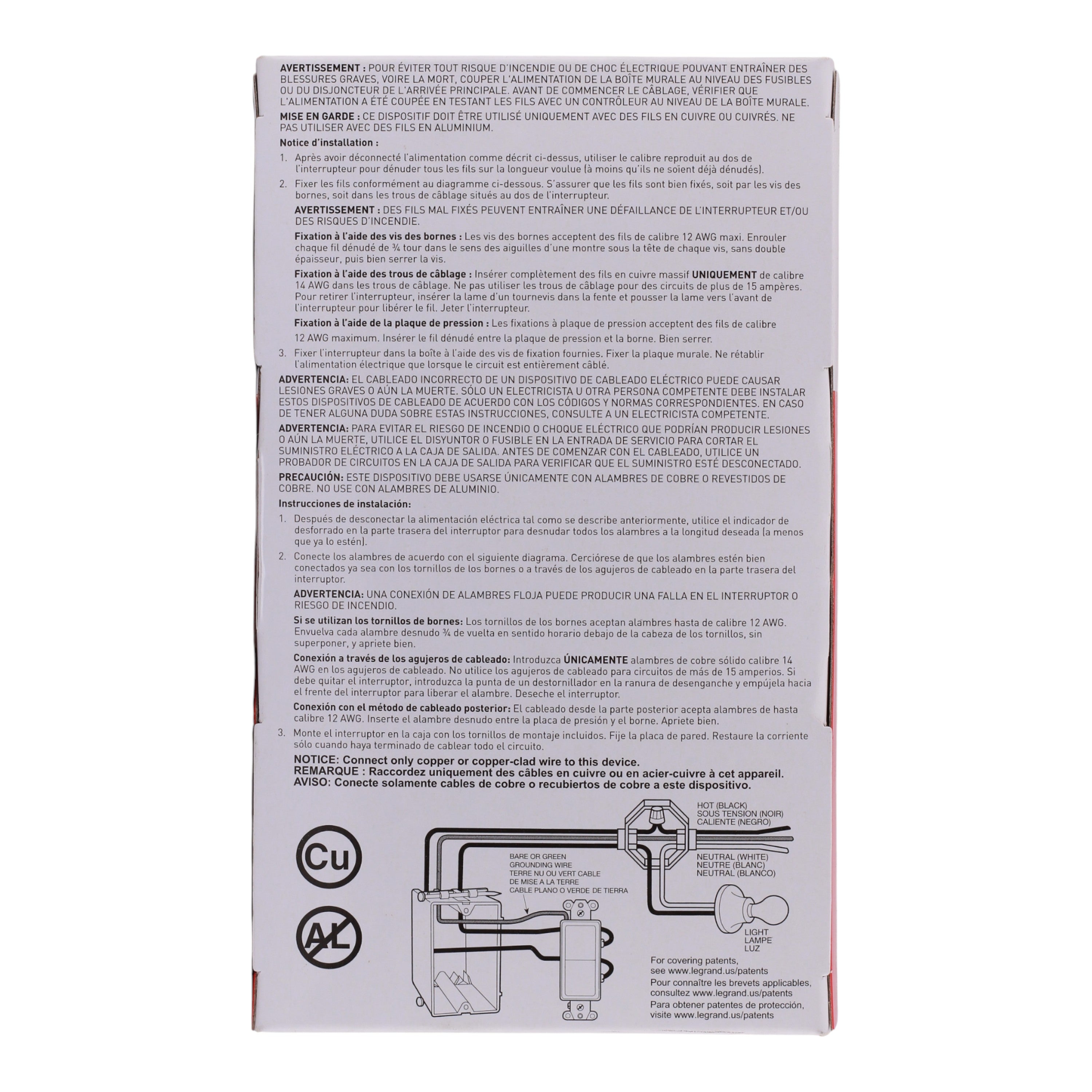 Legrand radiant, TM870W, 15A, 1P, 120/277V, White, Paddle Switch - Image 4