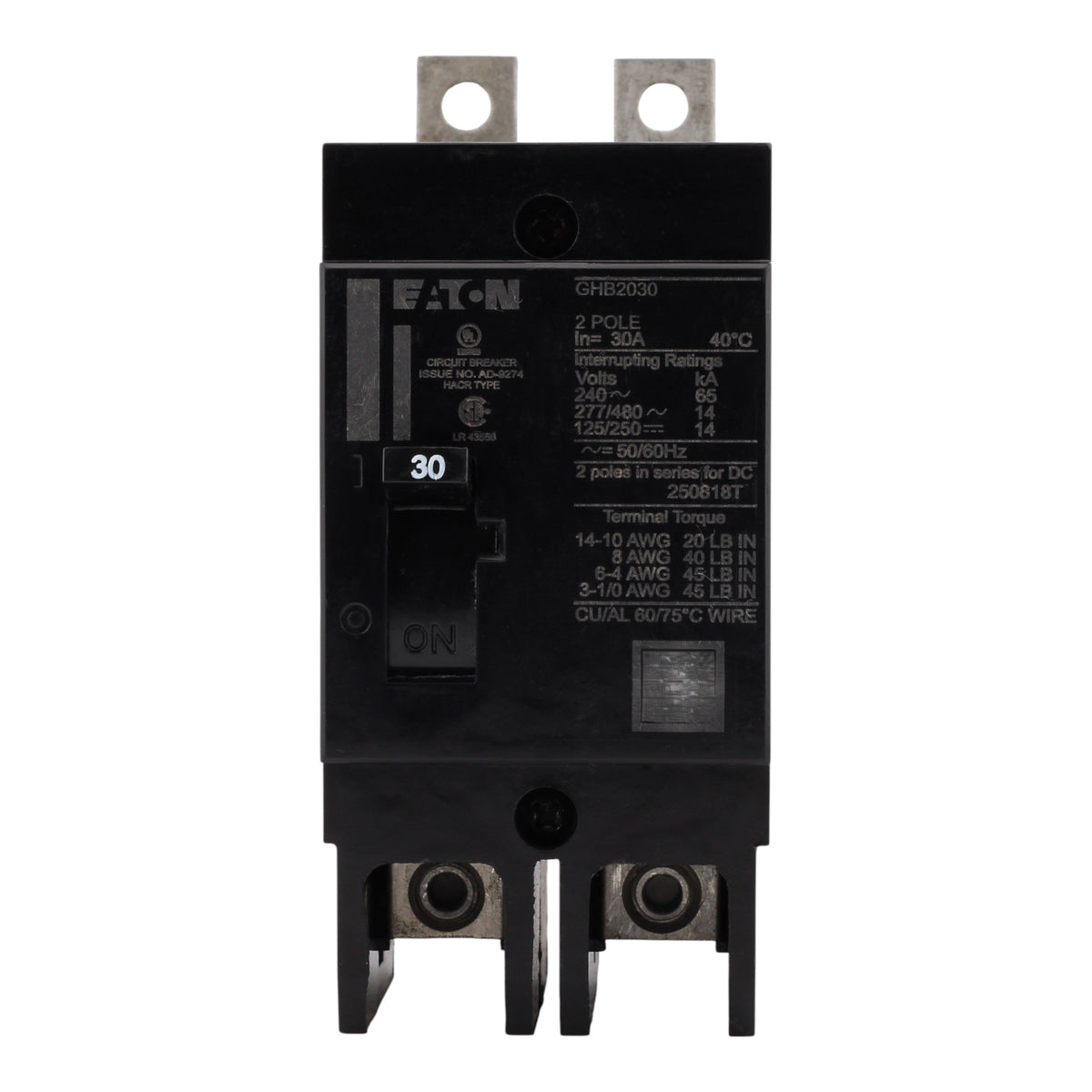 Eaton Series C GHB2030 30A 2P 480Y/277V Molded Case Circuit Breaker - Image 4