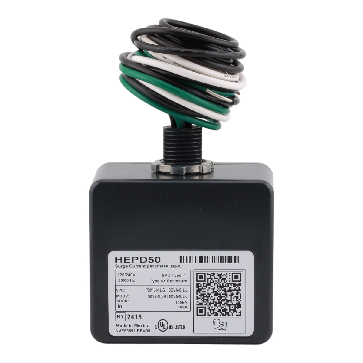 Square D HEPD50 Whole Home Surge Protective Device - 50kA Surge Current, 120/240V, Single Phase, 3-Wire - Image 4