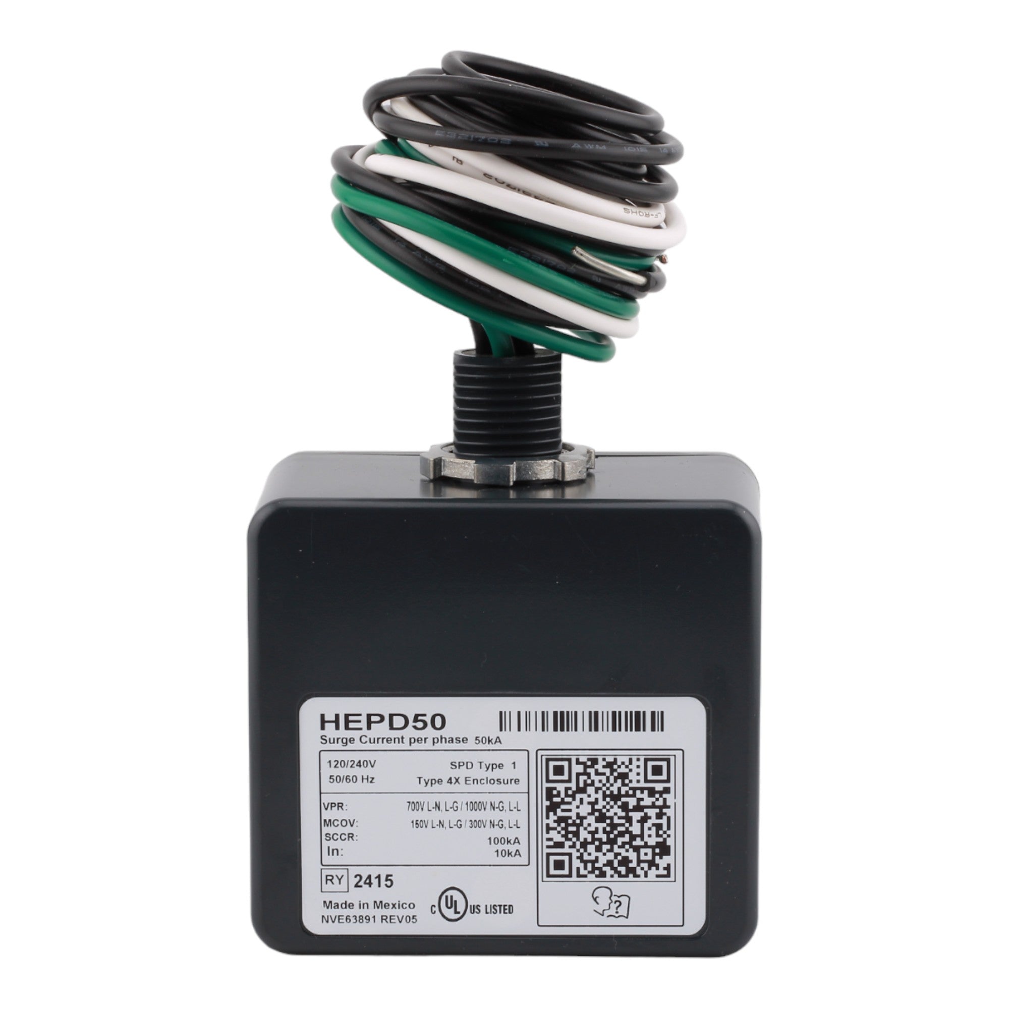 Square D HEPD50 Whole Home Surge Protective Device - 50kA Surge Current, 120/240V, Single Phase, 3-Wire - Image 4