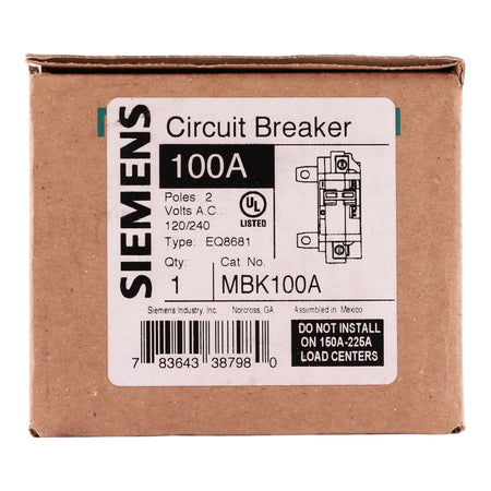 Siemens MBK, MBK100A, 100A, 2P, 120/240V, Main Breaker Kit, Circuit Breaker - Image 3