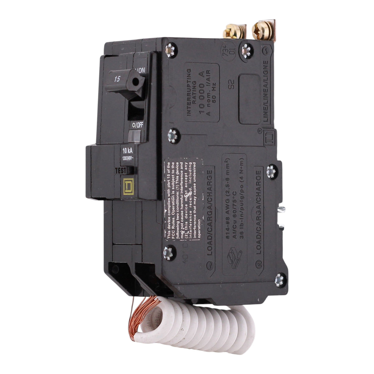 Square D QO, QOB215EPD, 15A, 2P, 120/240V, GFCI, Pigtail Neutral, Circuit Breaker - Image 2