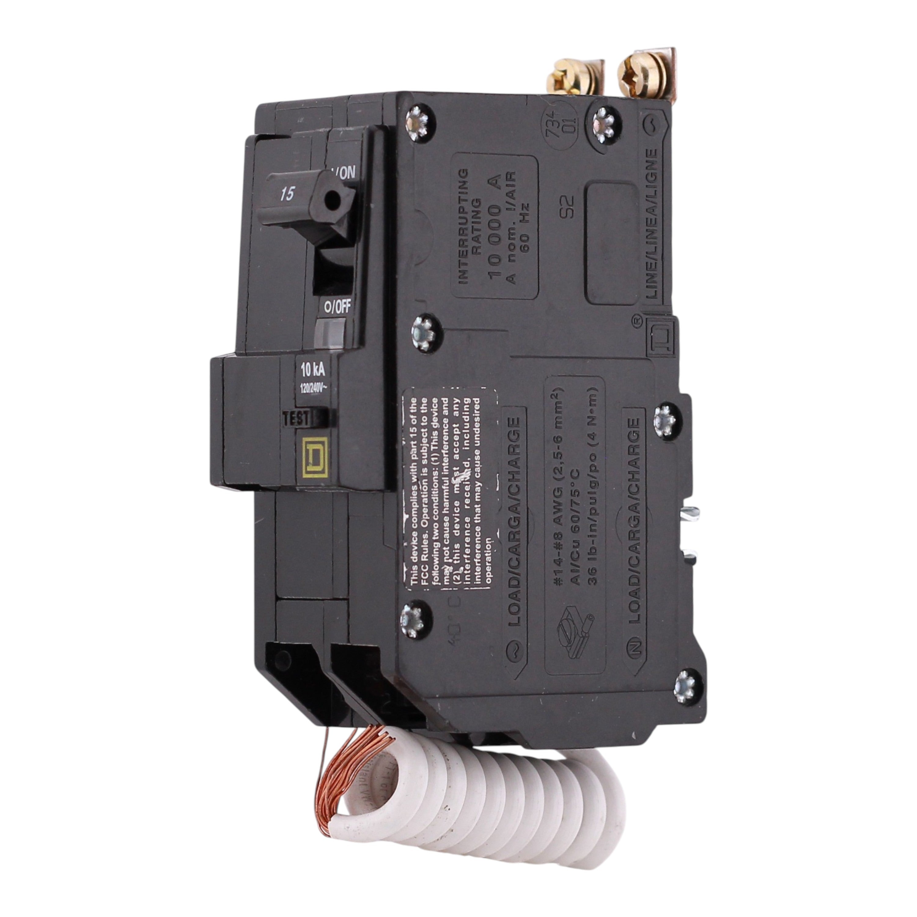 Square D QO, QOB215EPD, 15A, 2P, 120/240V, GFCI, Pigtail Neutral, Circuit Breaker - Image 2